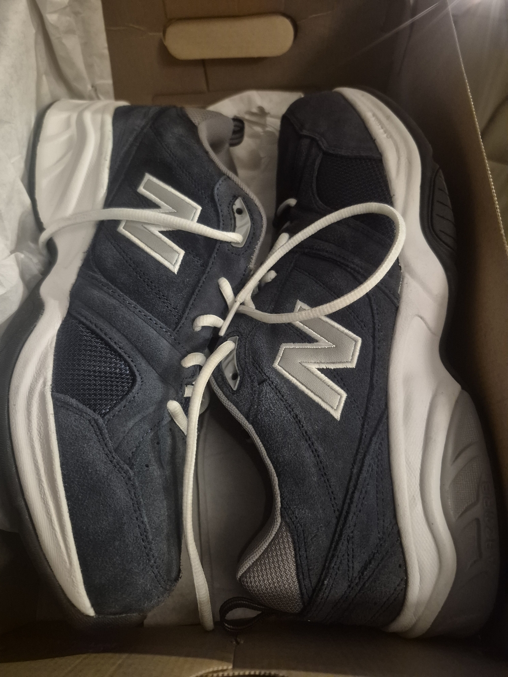 New Balance Men's Navy Suede Walking Sneakers
